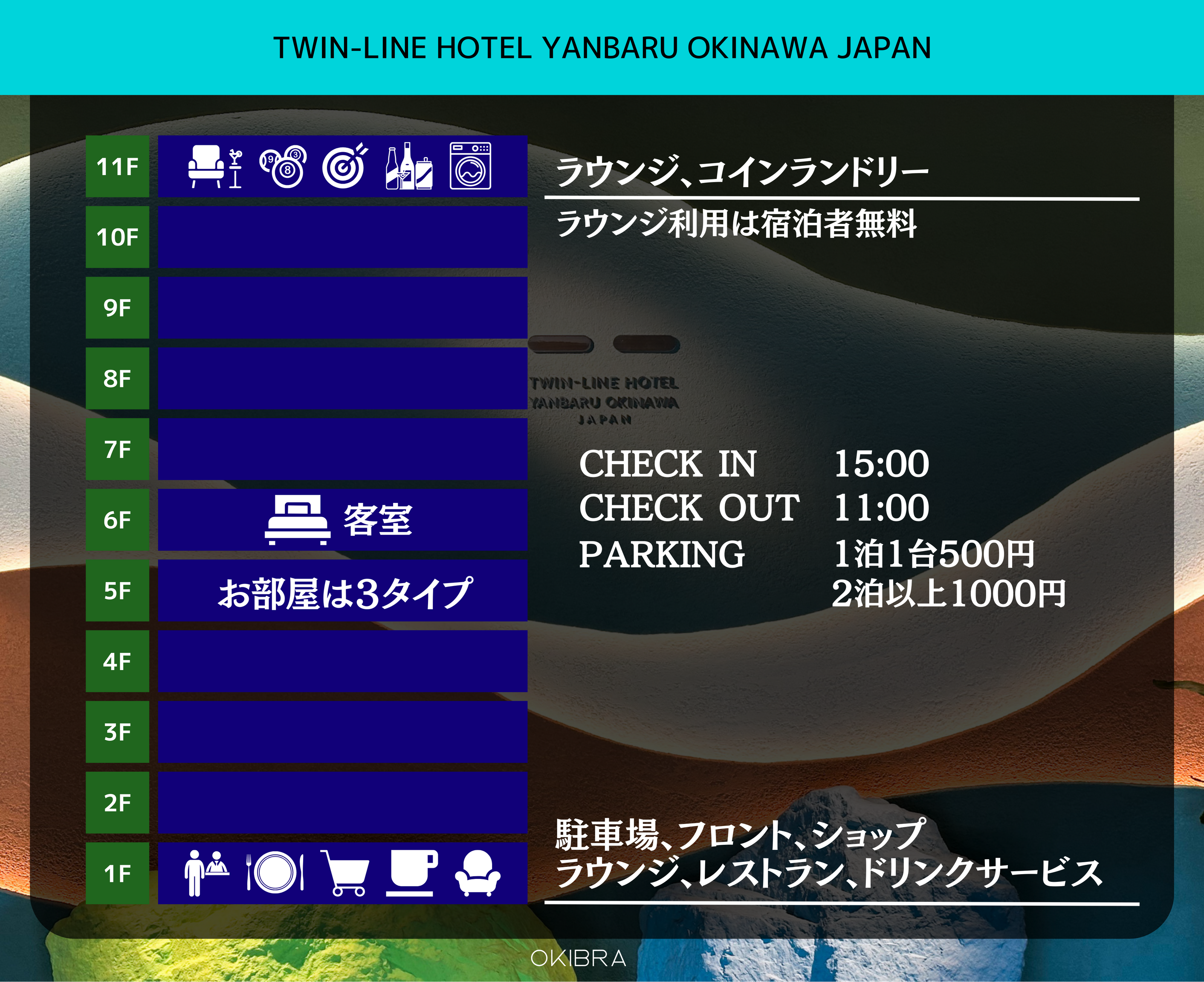 TWIN LINE HOTEL YANBARU OKINAWA JAPANの簡略マップ