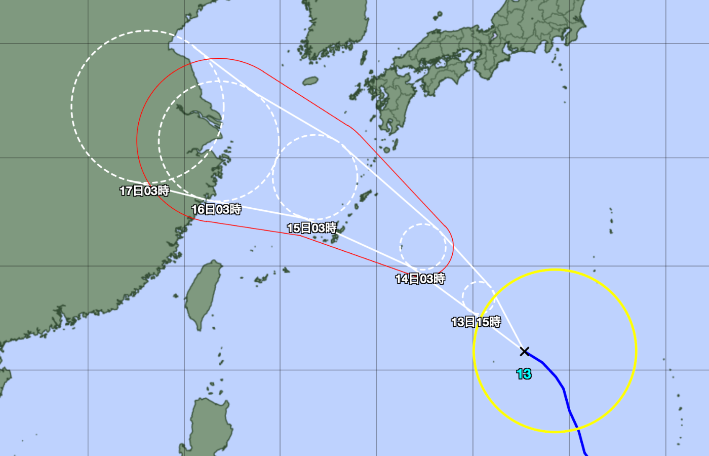 気象庁台風経路図