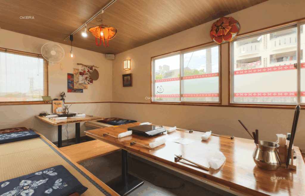 Chabu - Nago, Nago, Okinawa Agu shabu shabu shabu shabu, daging babi dengan kulit Makan malam di rumah tradisional Ryukyuan